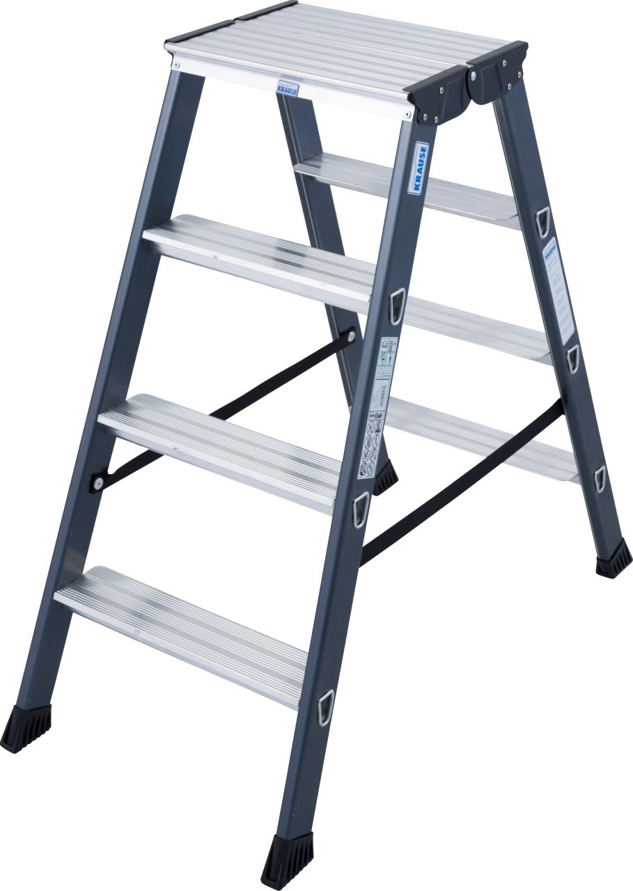 Monto Stufen-Doppelleiter SePro D eloxiert 2x4 Stufen