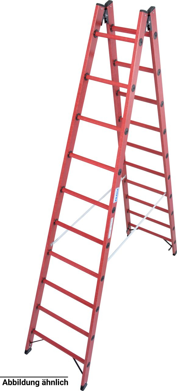 Vollkunststoff Sprossen-DoppelLeiter, 2x12 Sprossen