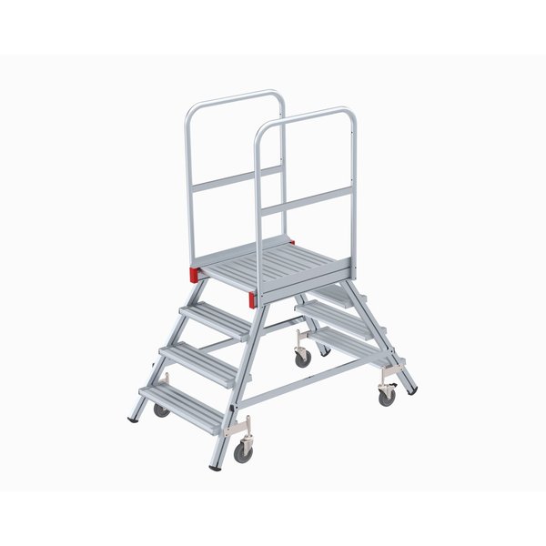 PREMIUM line Mobile Podesttreppe zweiseitig begehbar, 3 Stufen