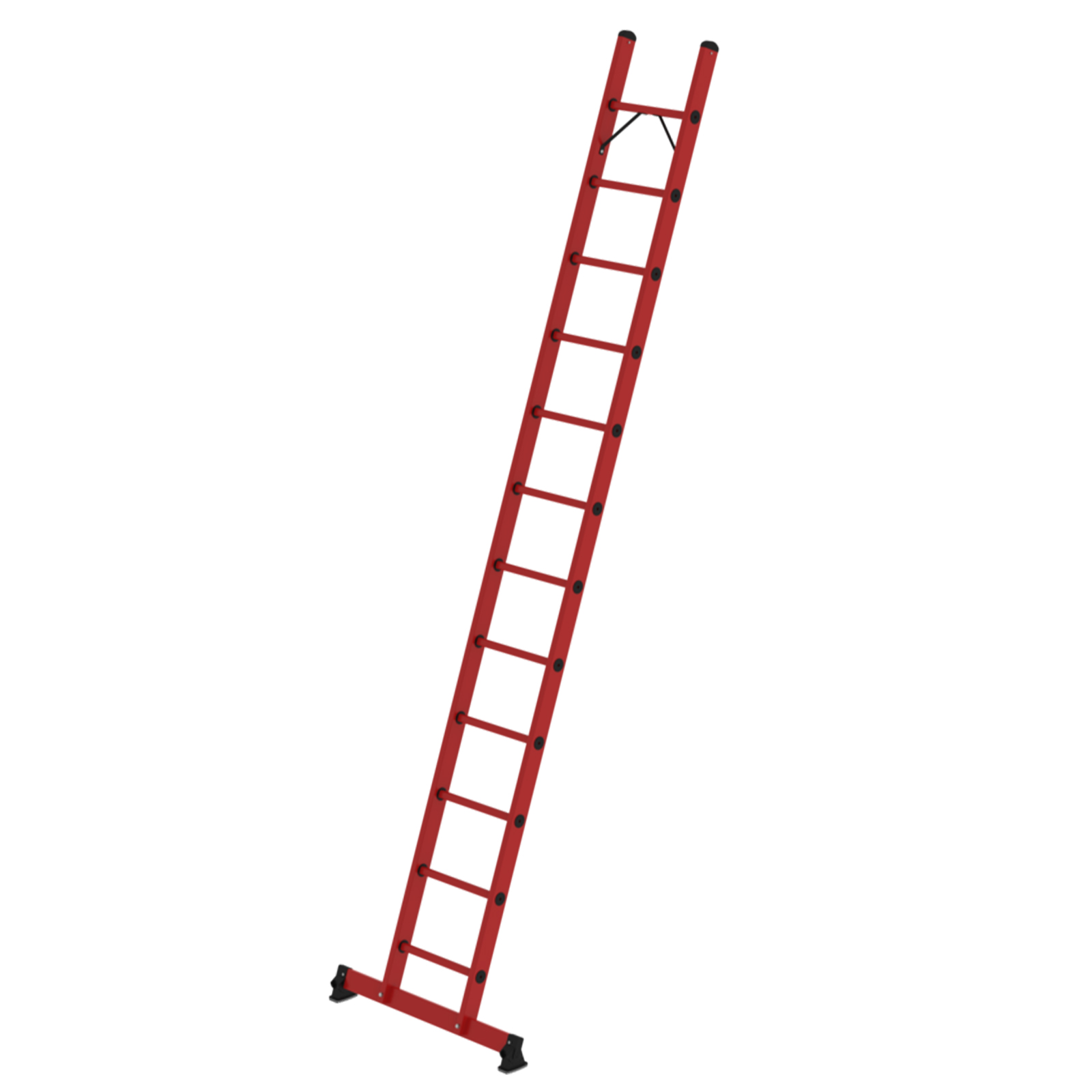 Sprossen-Anlegeleiter GFK mit nivello®-Traverse, 14 Sprossen