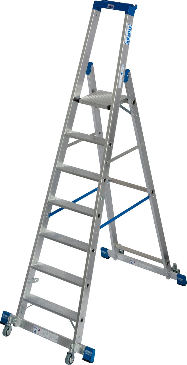 STABILO Stufen-Stehleiter, fahrbar mit Traverse 7 Stufen STABILO Stufen-Stehleiter, fahrbar mit Traverse 7 Stufen
