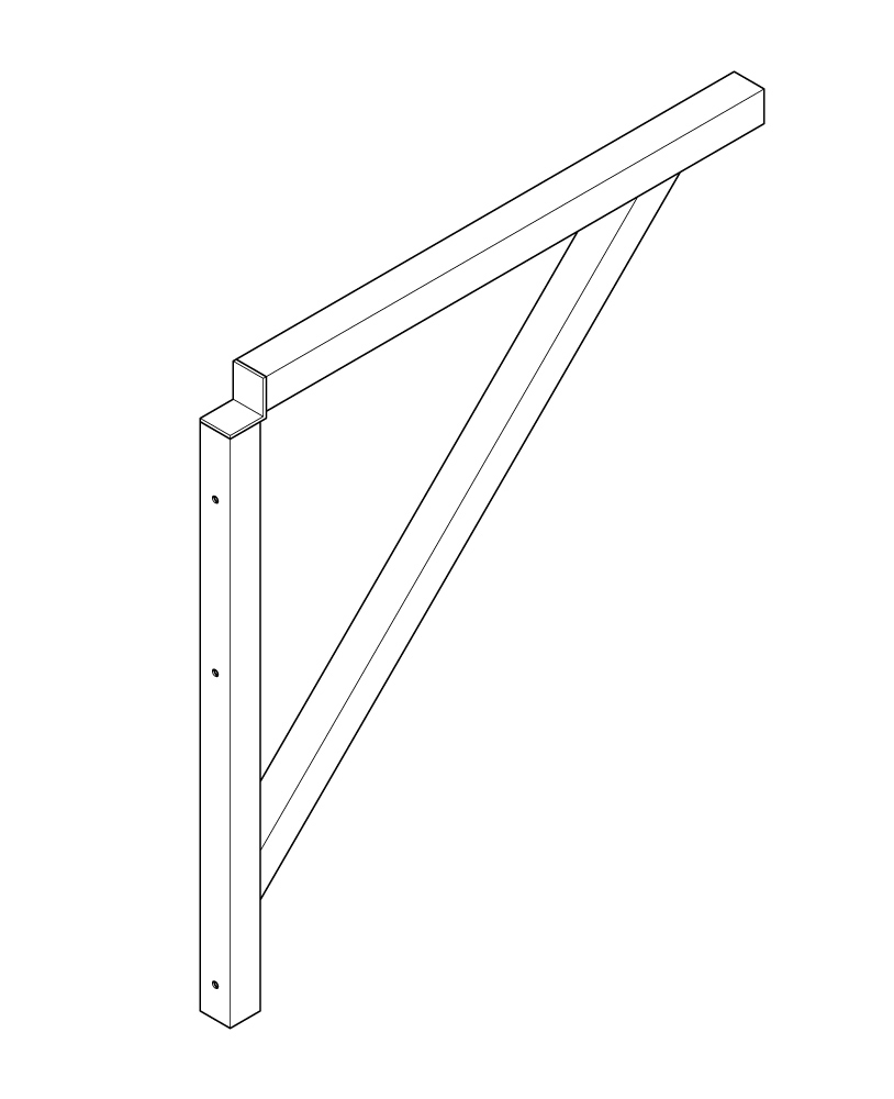 Euroline Dreieckkonsole für Podesttreppe 511, 800 mm Stufenbreite