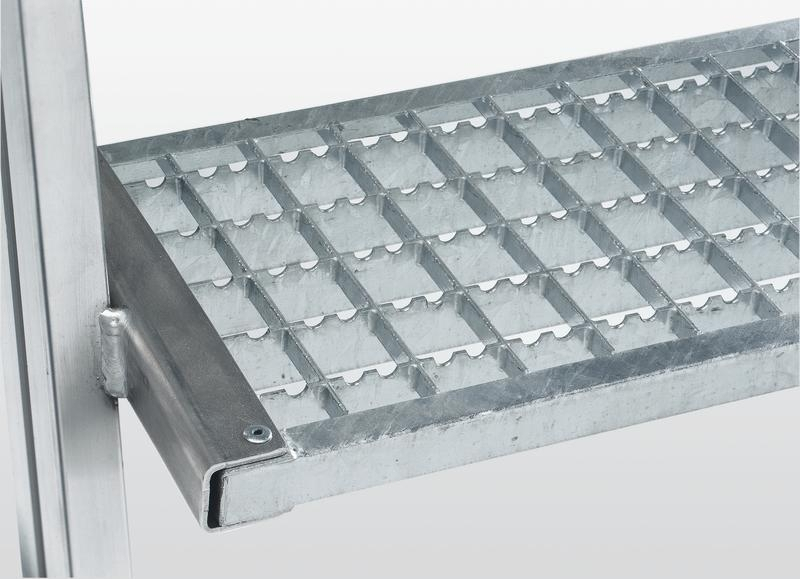Aluminium-Podestleiter, beidseitig begehbar, 2x3 Stufen