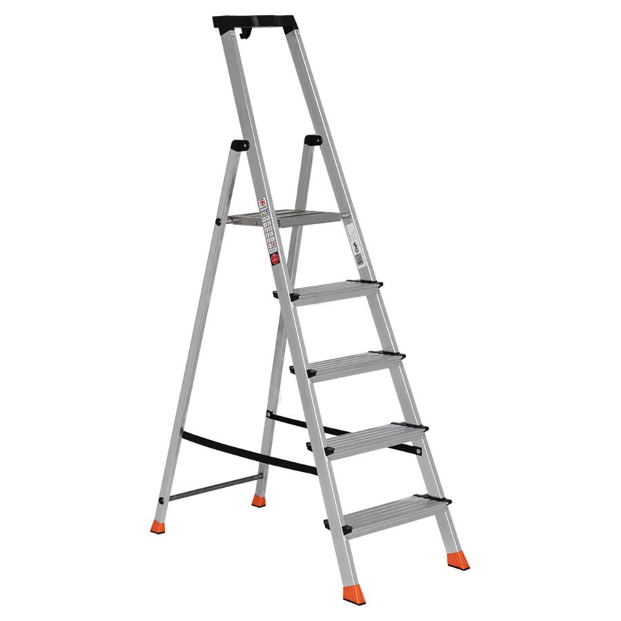 Nr. 22578 DIY Alu-Stufenstehleiter mit Sicherheitsbrücke und Werkzeugablage 5 Stufen DIY Alu-Stufenstehleiter mit Sicherheitsbrücke, 5 Stufen