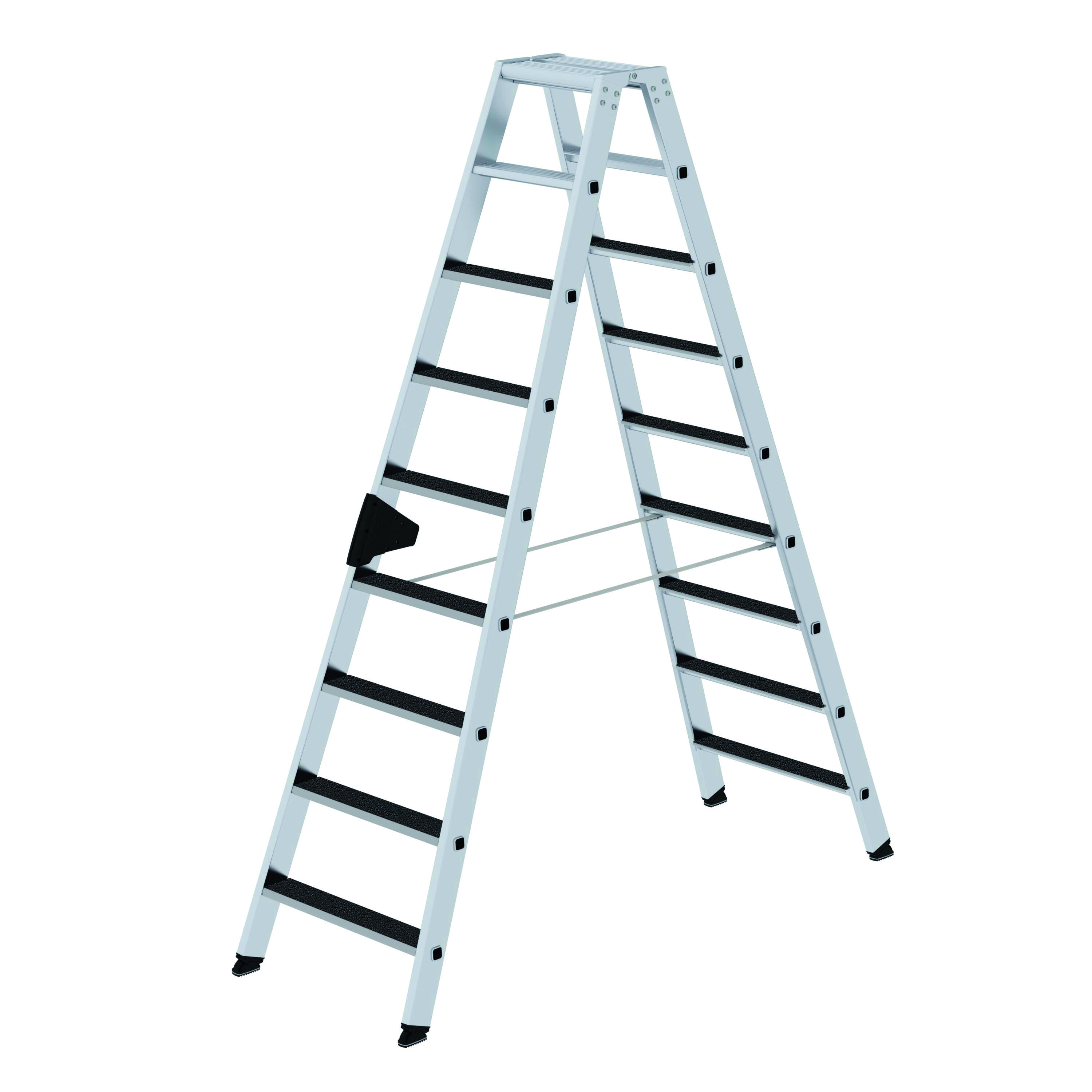 Stufen-Stehleiter beidseitig begehbar, mit clip-step, 2x9 Stufen Stufen-Stehleiter beidseitig begehbar mit clip-step, 2 x 8 Stufen
