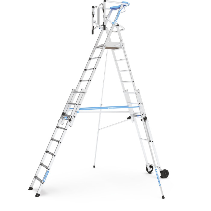 ZAP Masterflex Plus S,  Gebördelte Teleskop-Plattformleiter, 5 Sprossen einschl. Plattform