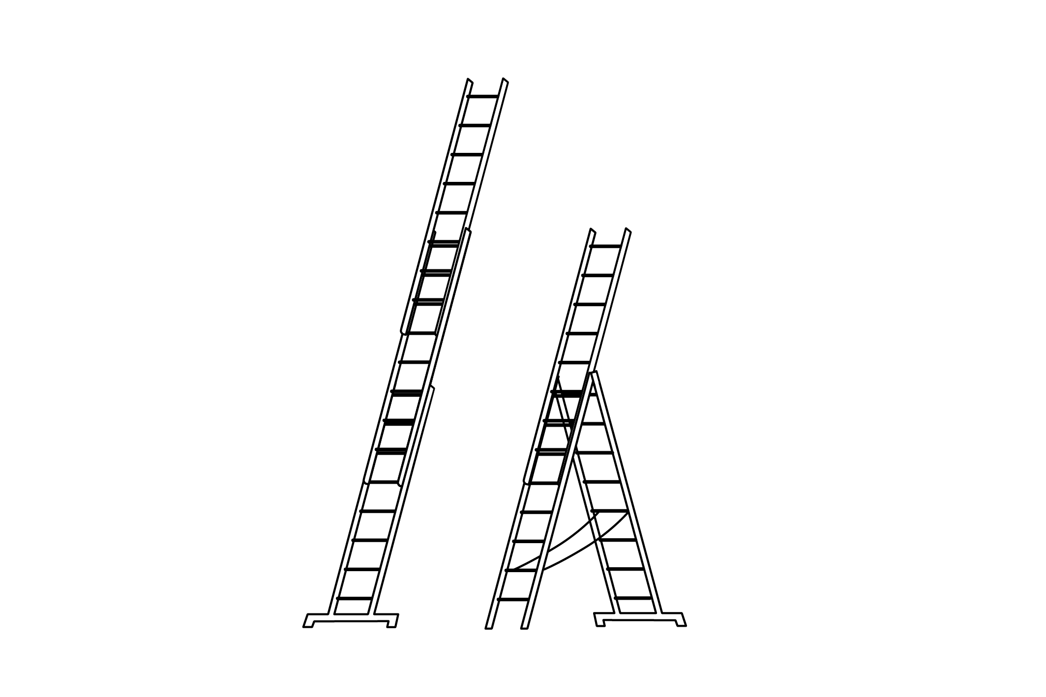 Mehrzweckleiter, dreiteilig - 3x7 Sprossen