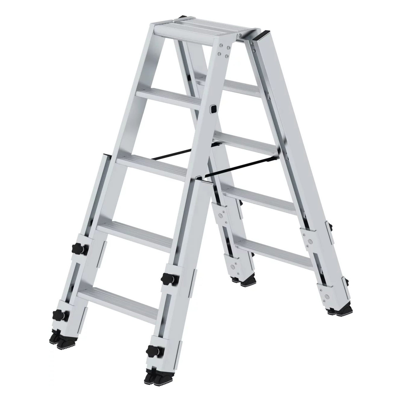 Stufen-Stehleiter, treppengängig, 2 x 5 Stufen Stufen-Stehleiter, treppengängig, 2x6 Stufen
