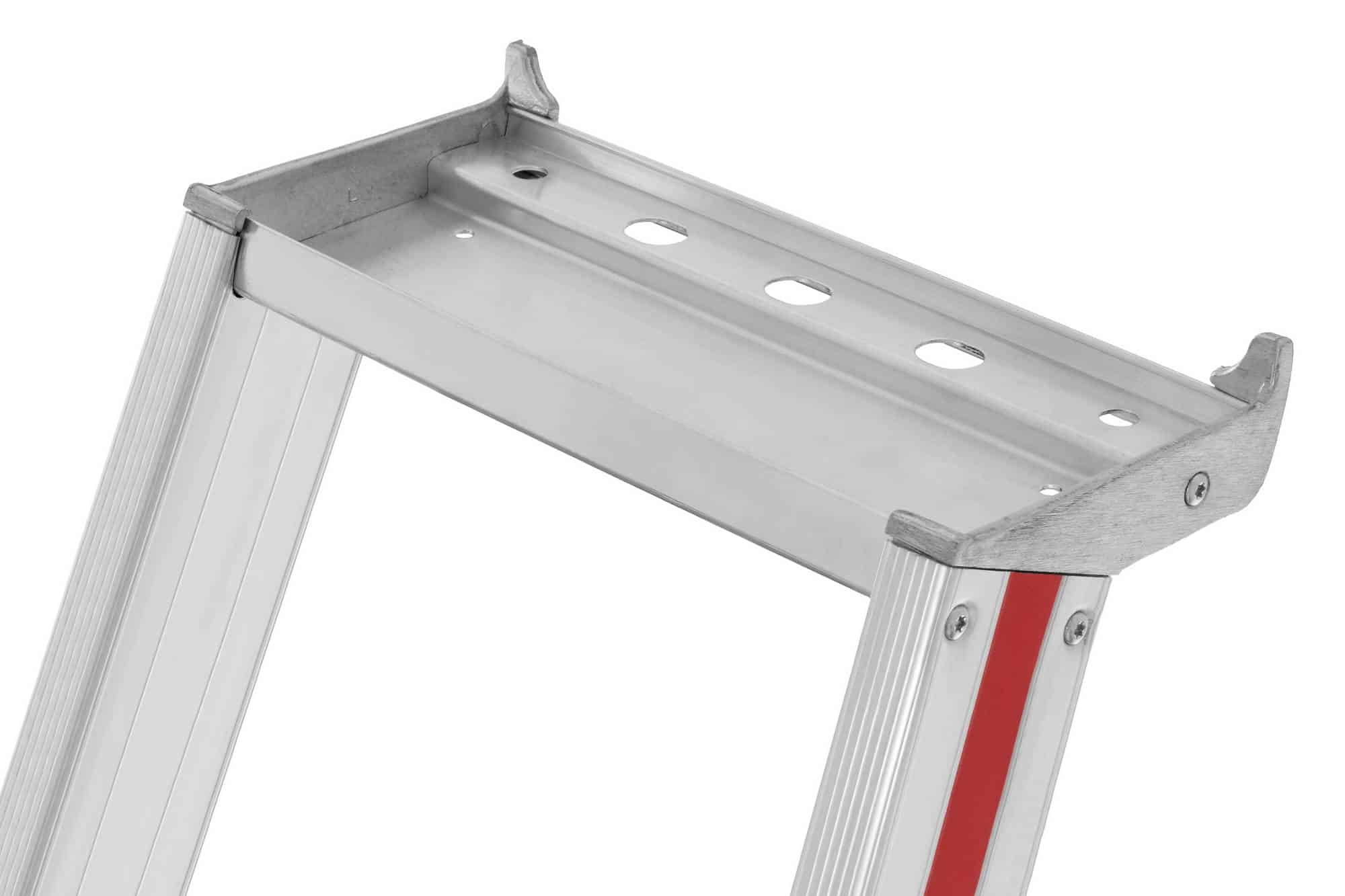 Stufenstehleiter mit Plattform und Rollen, einseitig begehbar - 5 Stufen