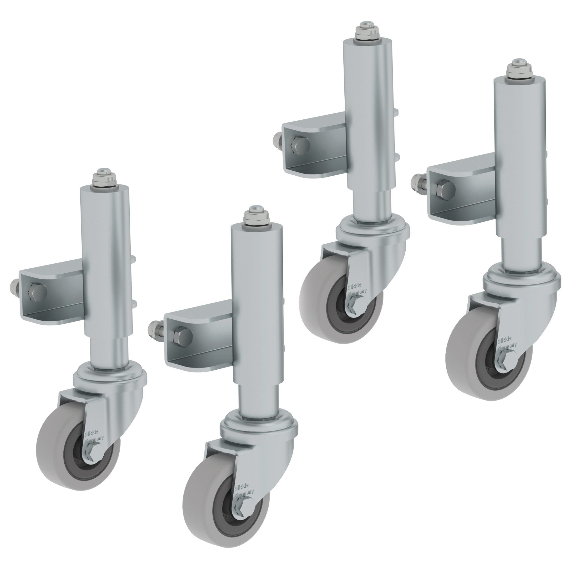Feder-Bremsrollen - für 2 Stufen, silber