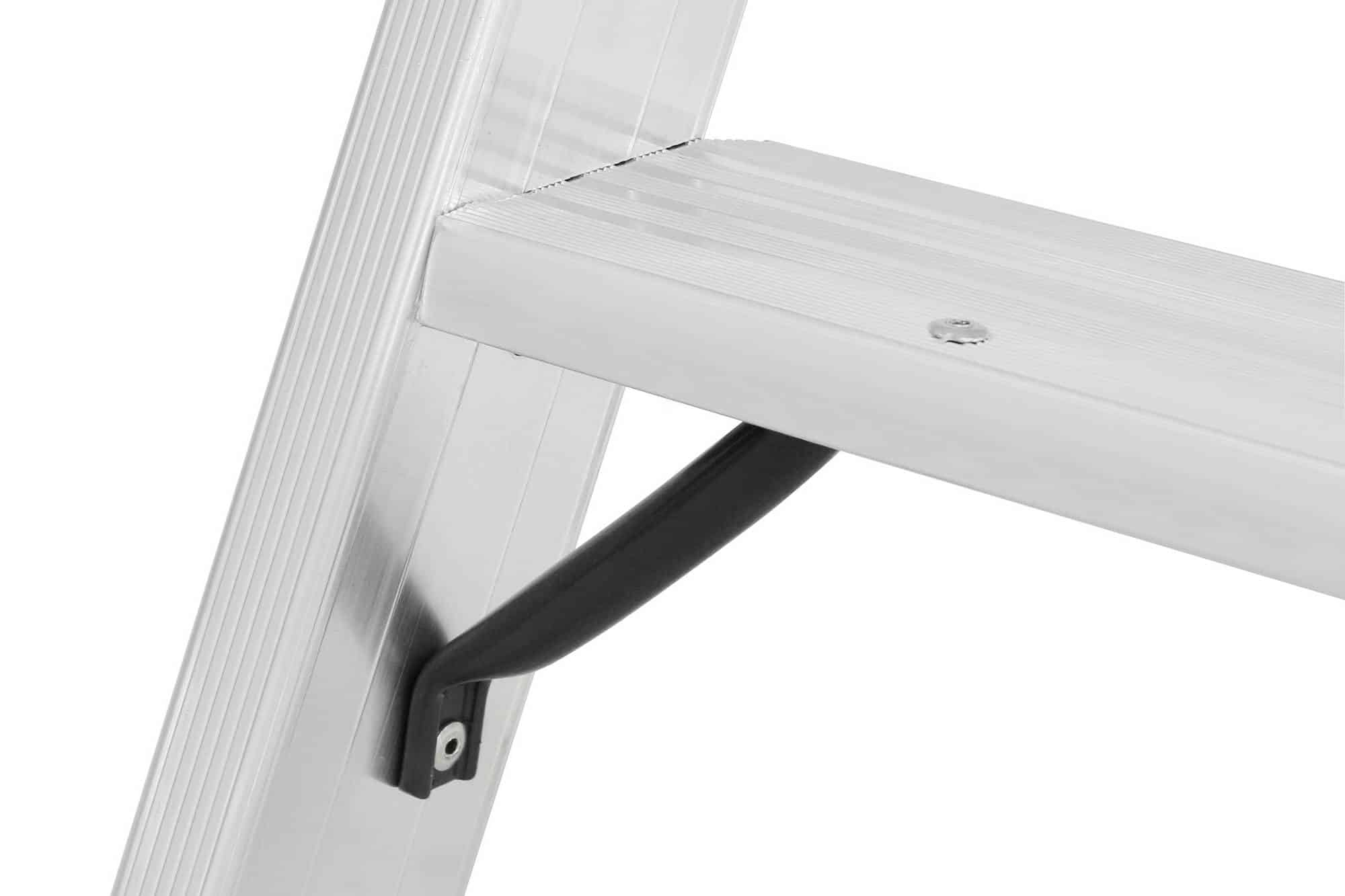 Stufenstehleiter mit Plattform und Rollen, einseitig begehbar - 5 Stufen