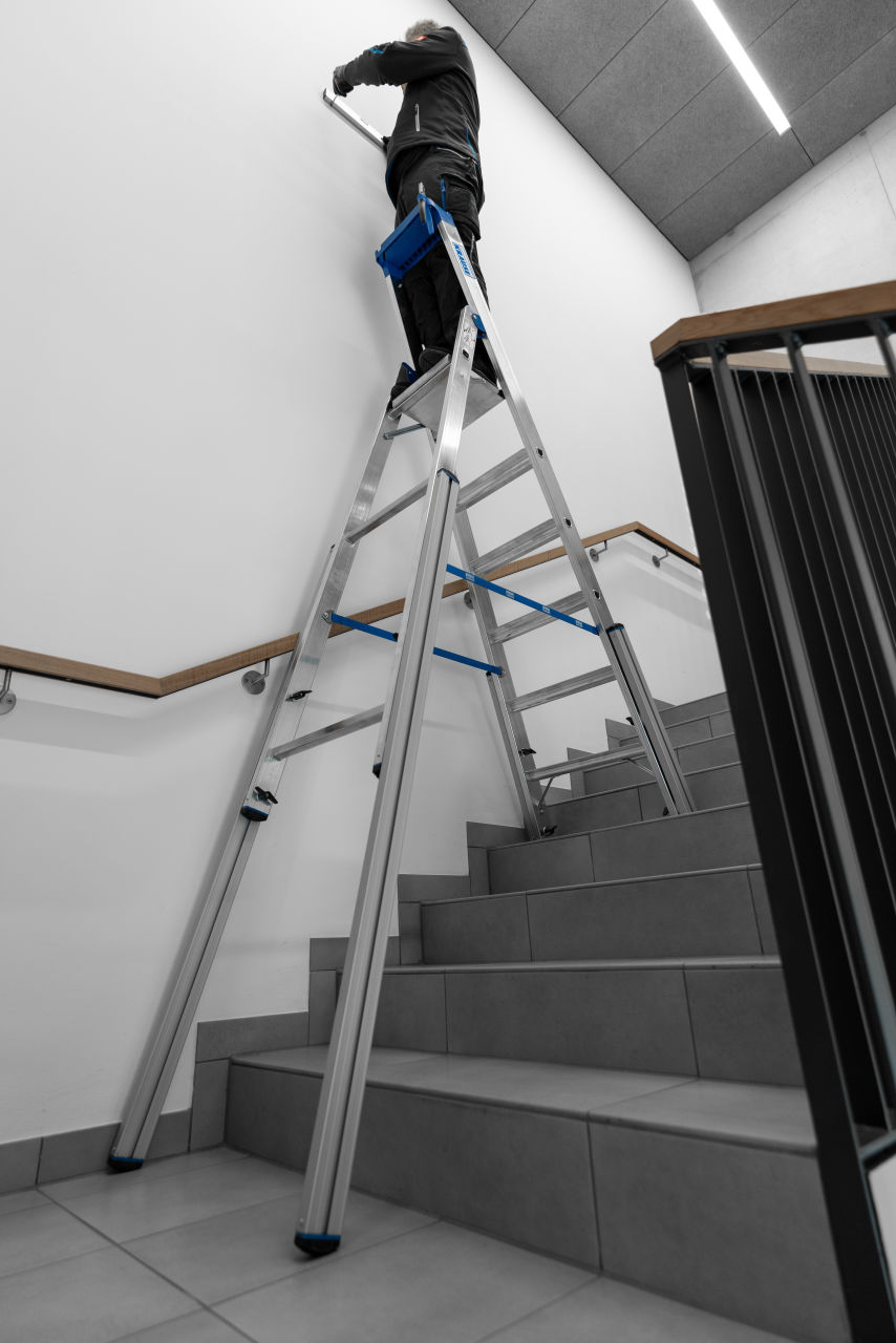 STABILO Teleskop-Stufen-StehLeiter, 4 Stufen