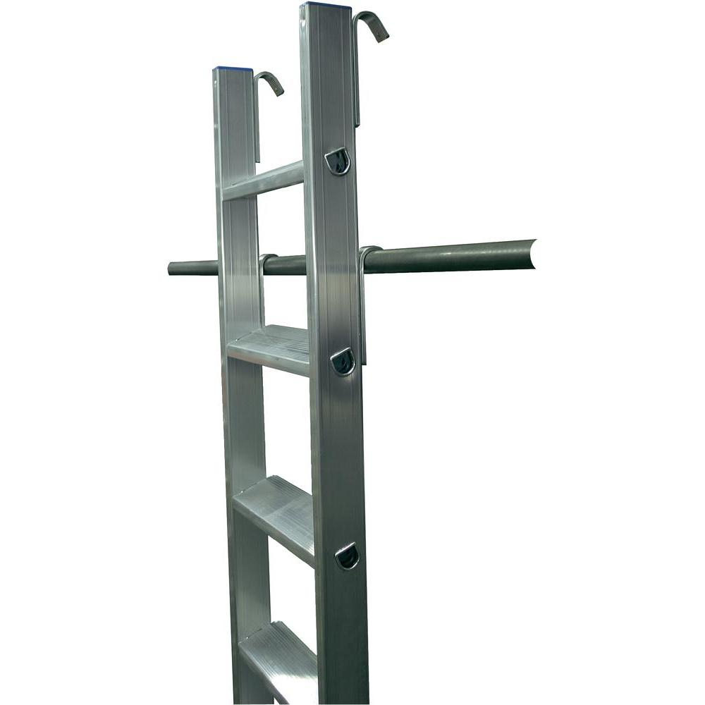 Stufen-Regalleiter einhängbar, mit 1 Paar Einhängehaken, 6 Stufen
