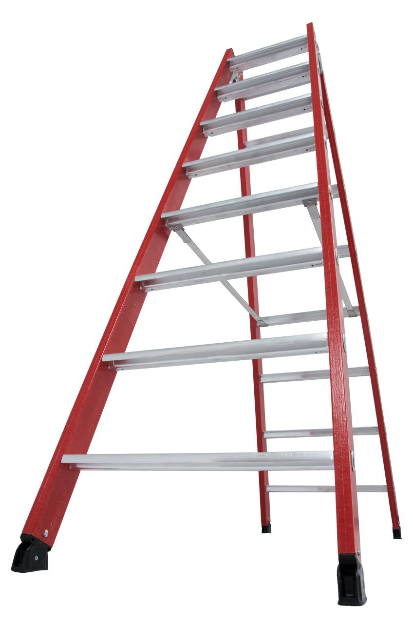 Kunststoff Stufen-DoppelLeiter, 2x8 Stufen Kunststoff Stufen-DoppelLeiter, 2x8 Stufen