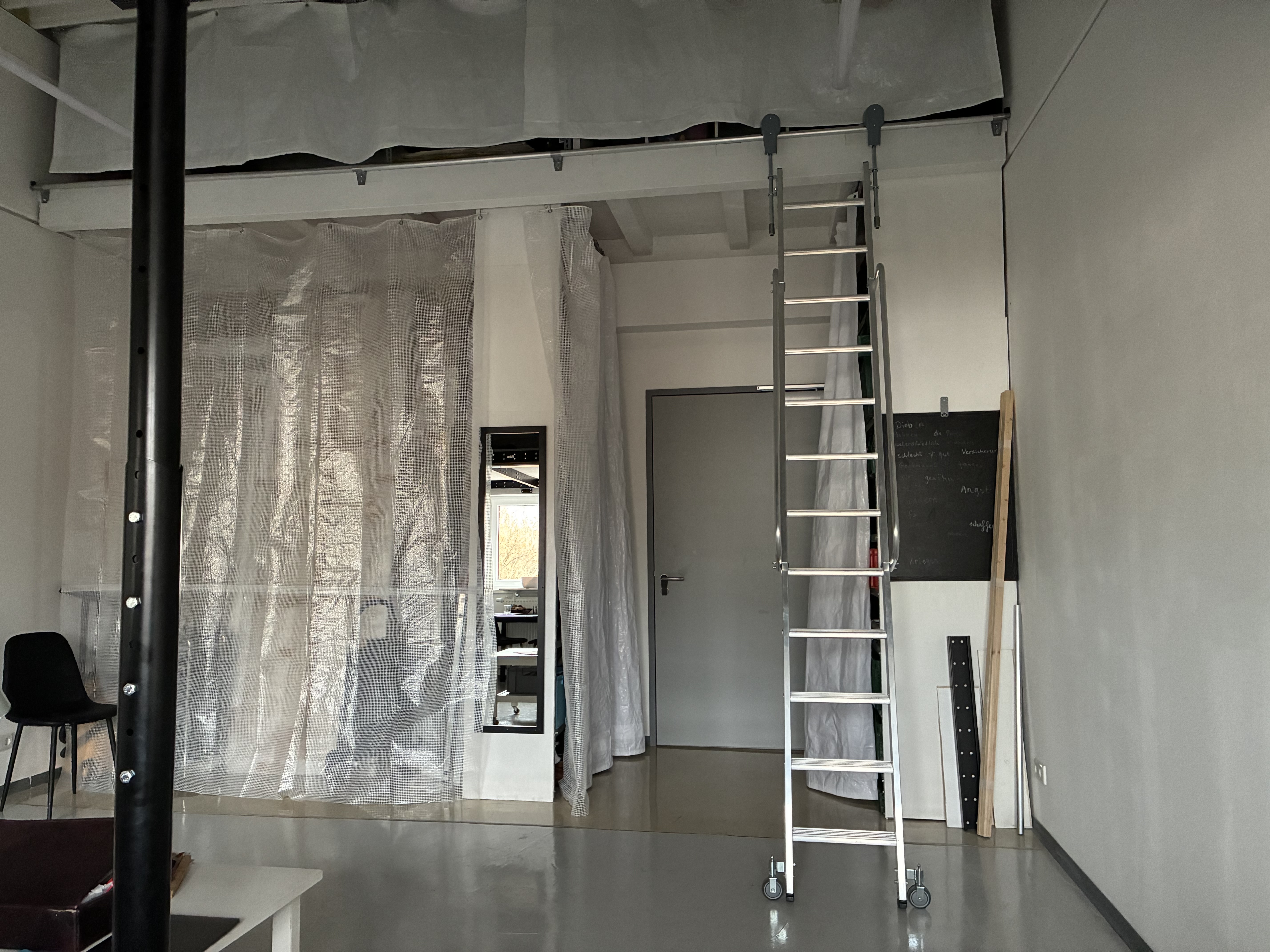 Aluminium-Regalleiter, fahrbar, 6 Stufen