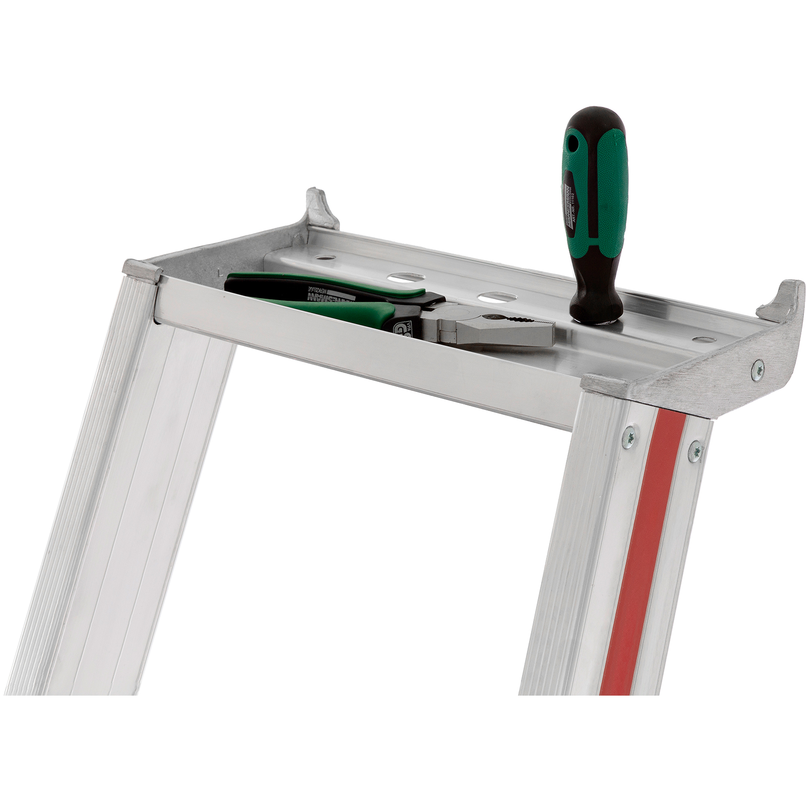 Stufenstehleiter R13 mit Plattform, einseitig begehbar - 6 Stufen