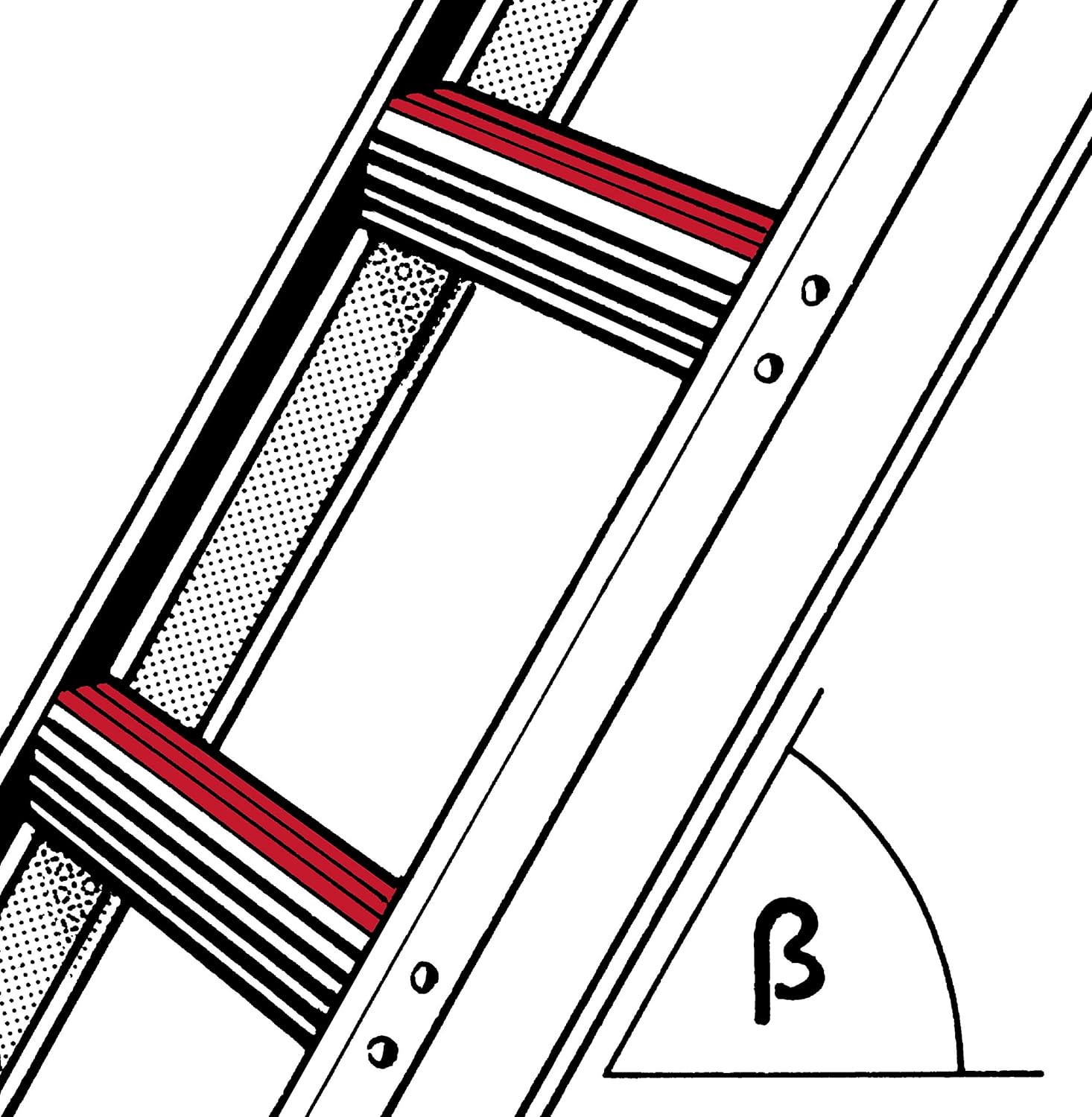 Dachauflegeleiter aus Aluminium (ziegelrot) - 7 Sprossen