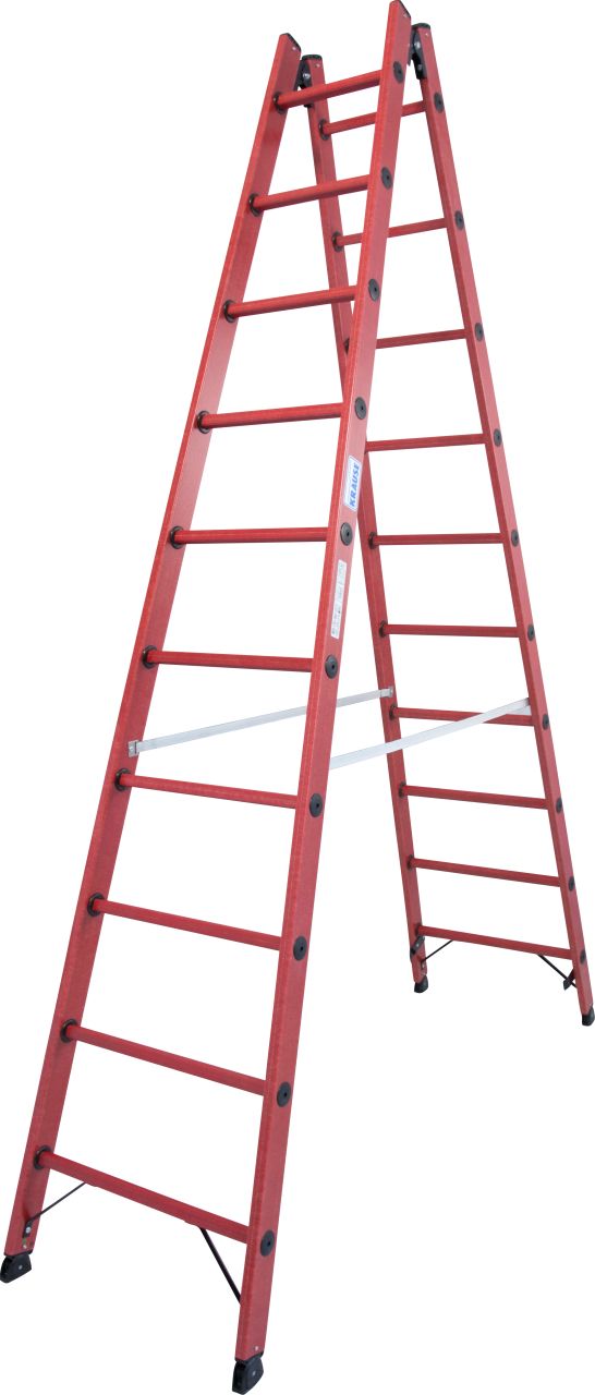 Vollkunststoff Sprossen-DoppelLeiter, 2x10 Sprossen Vollkunststoff Sprossen-DoppelLeiter, 2x10 Sprossen