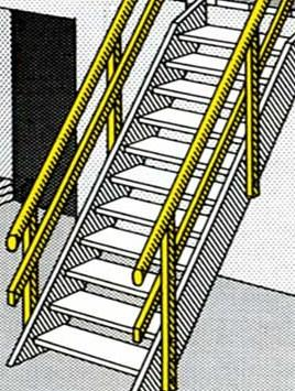 Zweiter Handlauf für Treppe 45°, 18 Stufen