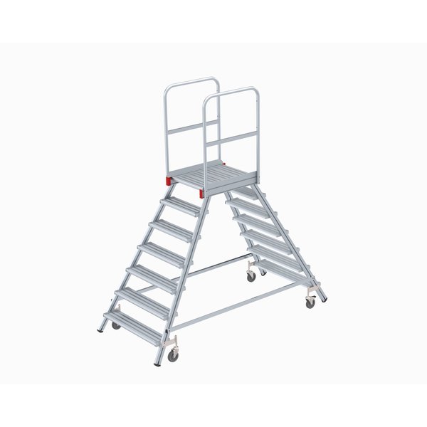 PREMIUM line Mobile Podesttreppe zweiseitig begehbar, 3 Stufen