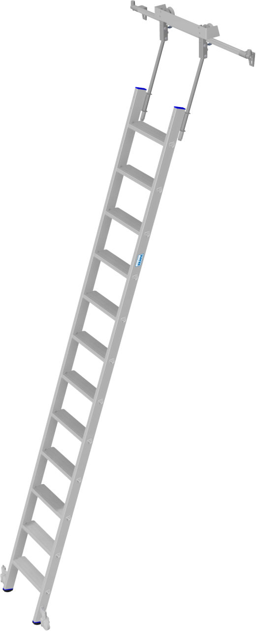Stufen-RegalLeiter für Rundrohr-Schienenanlage, 12 Stufen Stufen-RegalLeiter für Rundrohr-Schienenanlage, 12 Stufen
