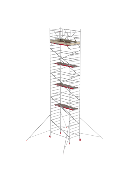RS TOWER 42 Fahrgerüst - 11.20 m Arbeitshöhe - 1.35 m breit - 1.85 m Holzplattform - Streben