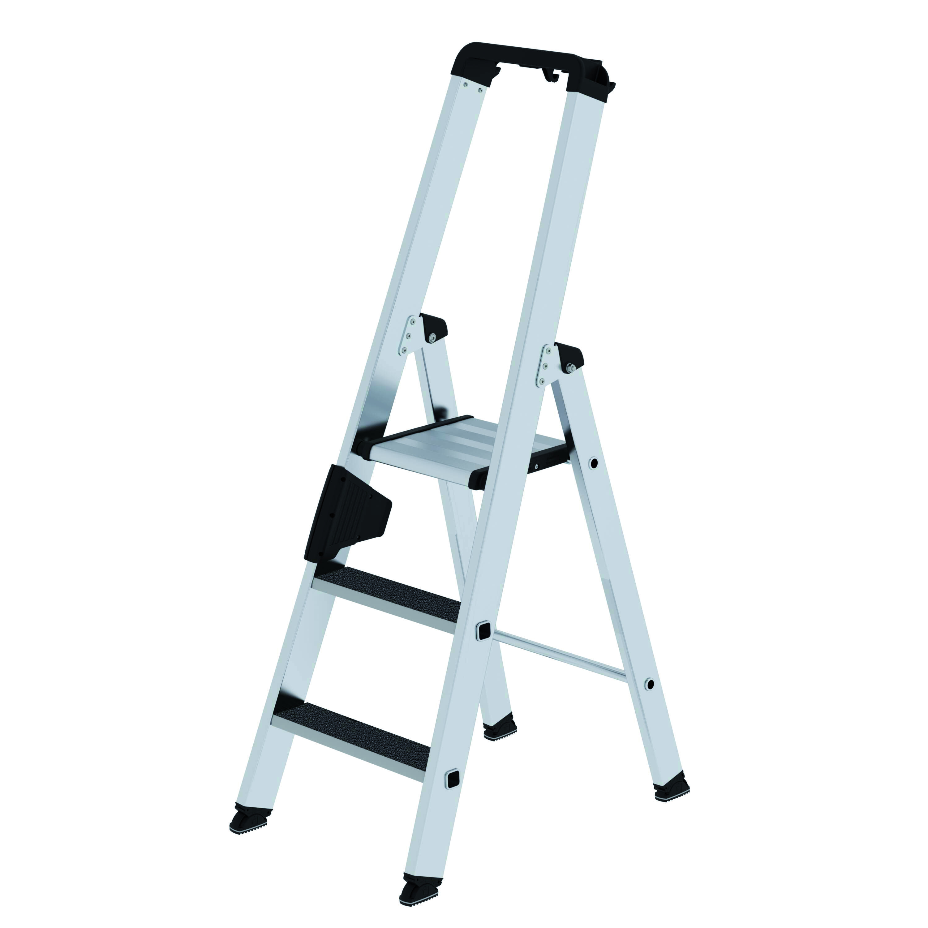 Stufen-Stehleiter, einseitig begehbar, mit clip-step, 3 Stufen