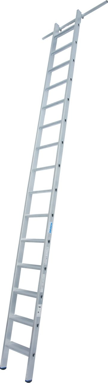 Stufen-Regalleiter einhängbar, mit 1 Paar Einhängehaken, 6 Stufen