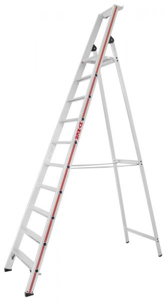Stufenstehleiter mit Plattform, einseitig begehbar - 10 Stufen