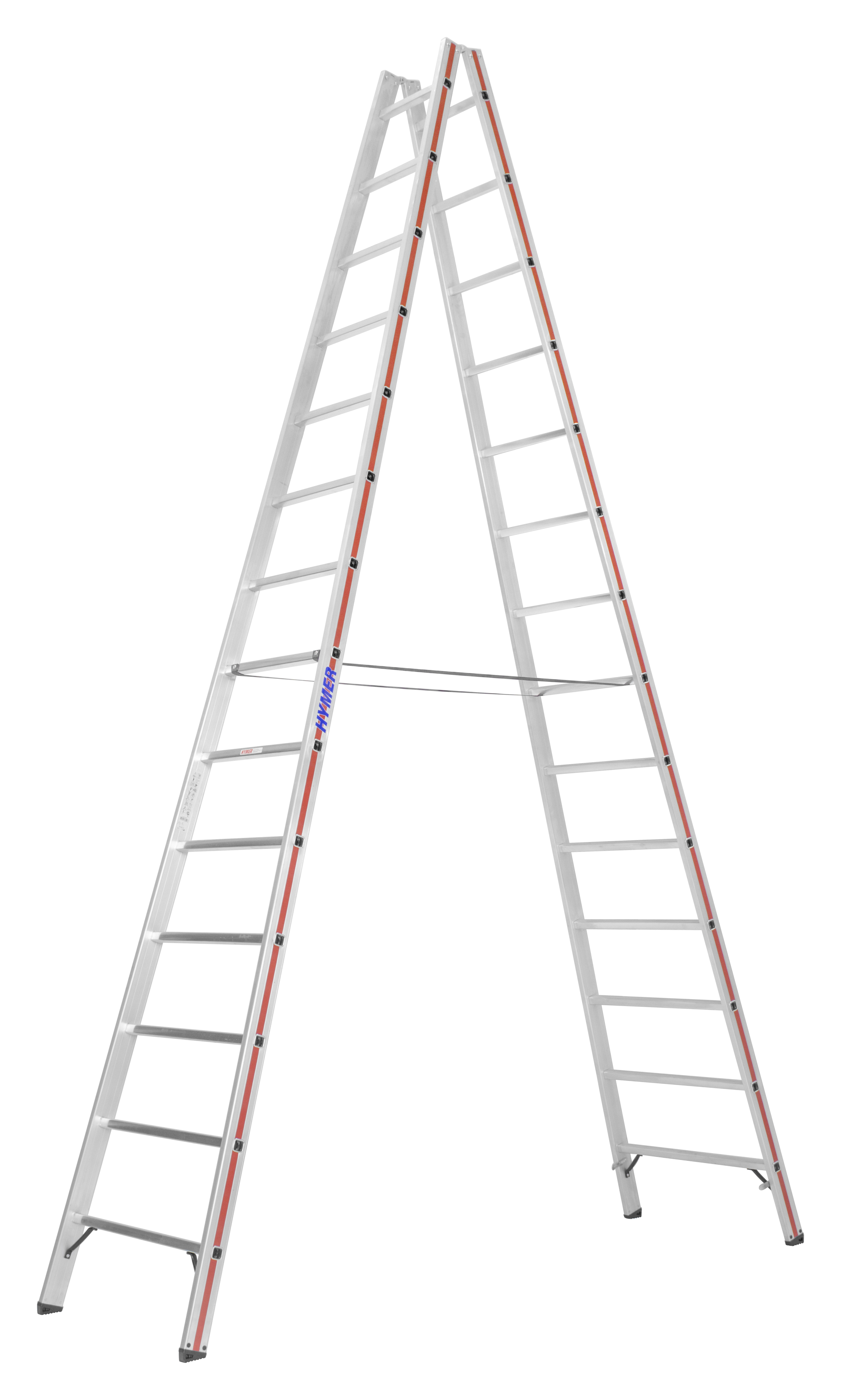 Sprossenstehleiter, beidseitig begehbar - 2x5 Sprossen/Stufen