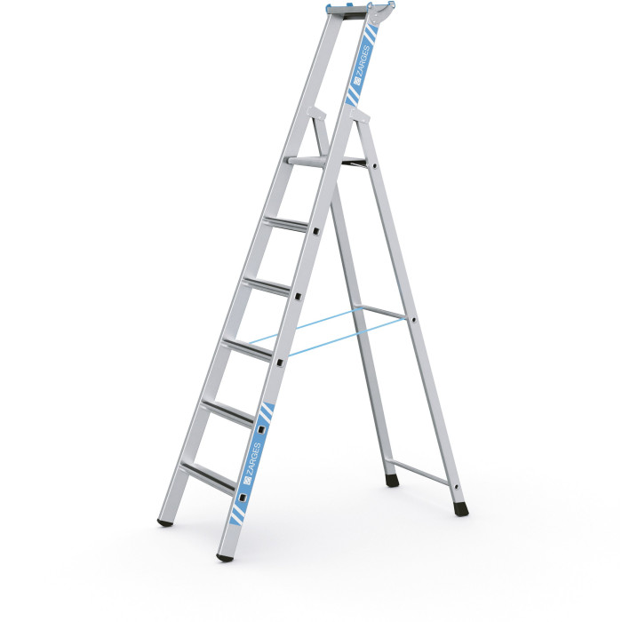 Saferstep S, Gebördelte Stufen-Stehleiter, 6 Stufen einschl. Plattform