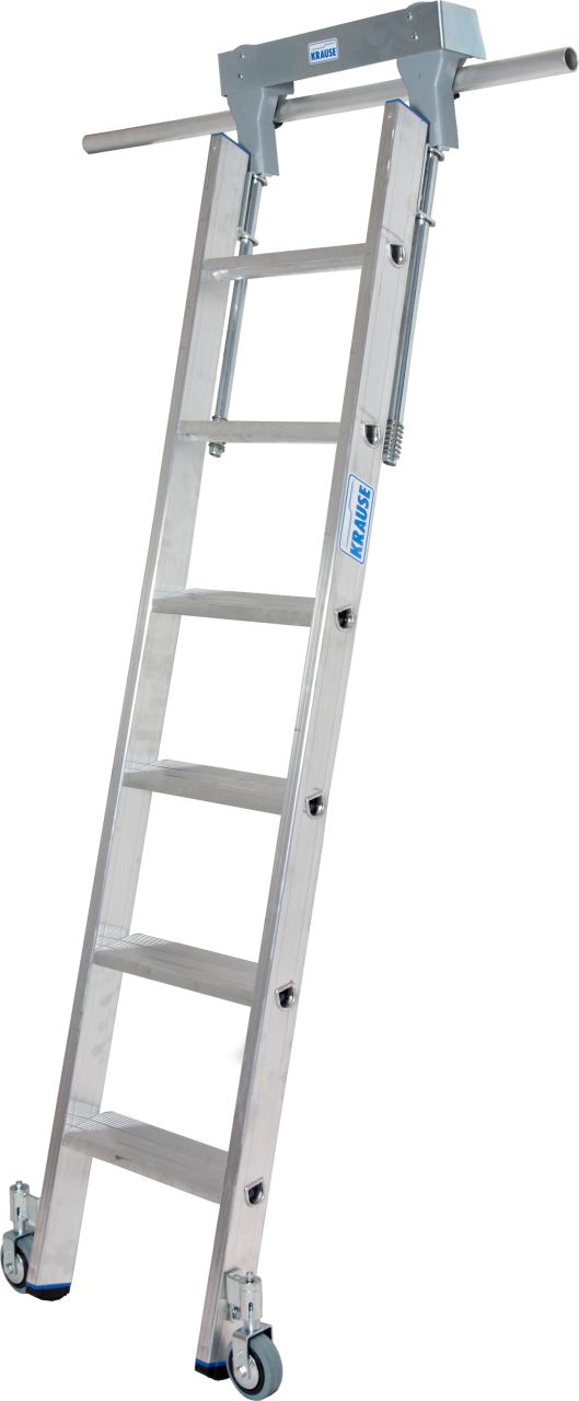 Stufen-RegalLeiter für Rundrohr-Schienenanlage, 6 Stufen Stufen-RegalLeiter für Rundrohr-Schienenanlage, 6 Stufen