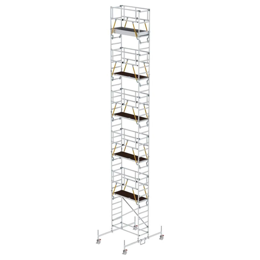 Rollgerüst SG mit Fahrbalken Plattformgröße 1,80 x 0,75 m Arbeitshöhe 11,70 m Rollgerüst SG mit Fahrbalken Plattformgröße 1,80 x 0,75 m Arbeitshöhe 11,70 m