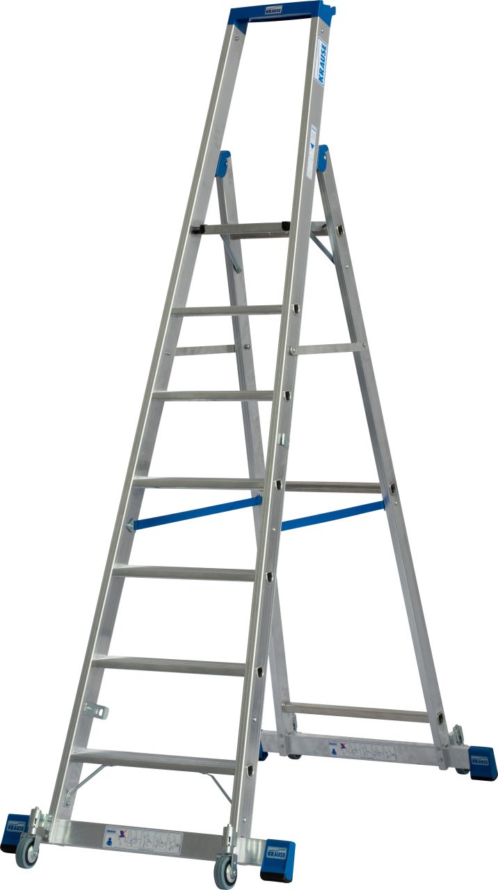 STABILO Stufen-Stehleiter, fahrbar mit Traverse 7 Stufen STABILO Stufen-Stehleiter, fahrbar mit Traverse 7 Stufen