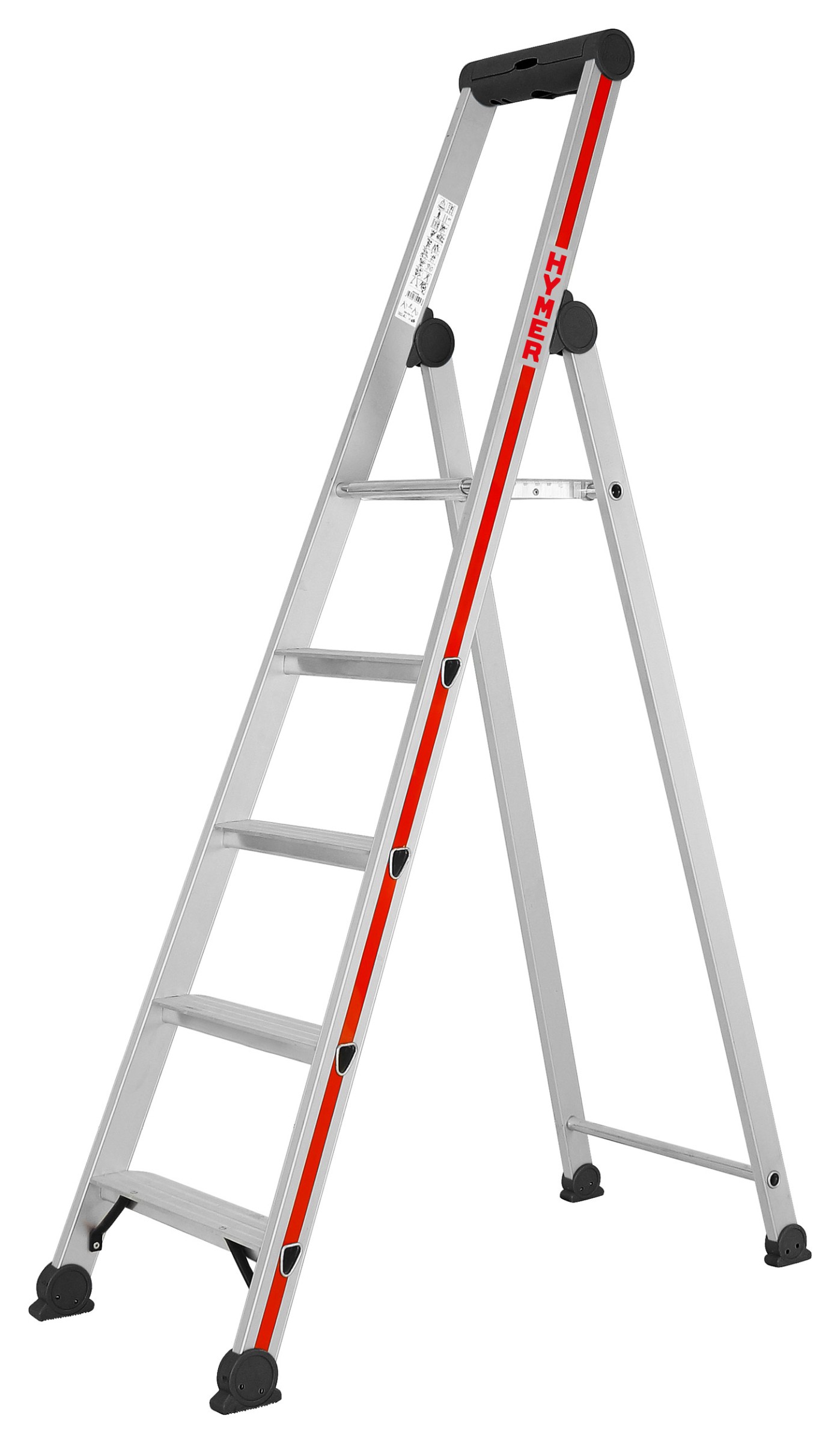 Stufenstehleiter mit Plattform, einseitig begehbar - 4 Stufen
