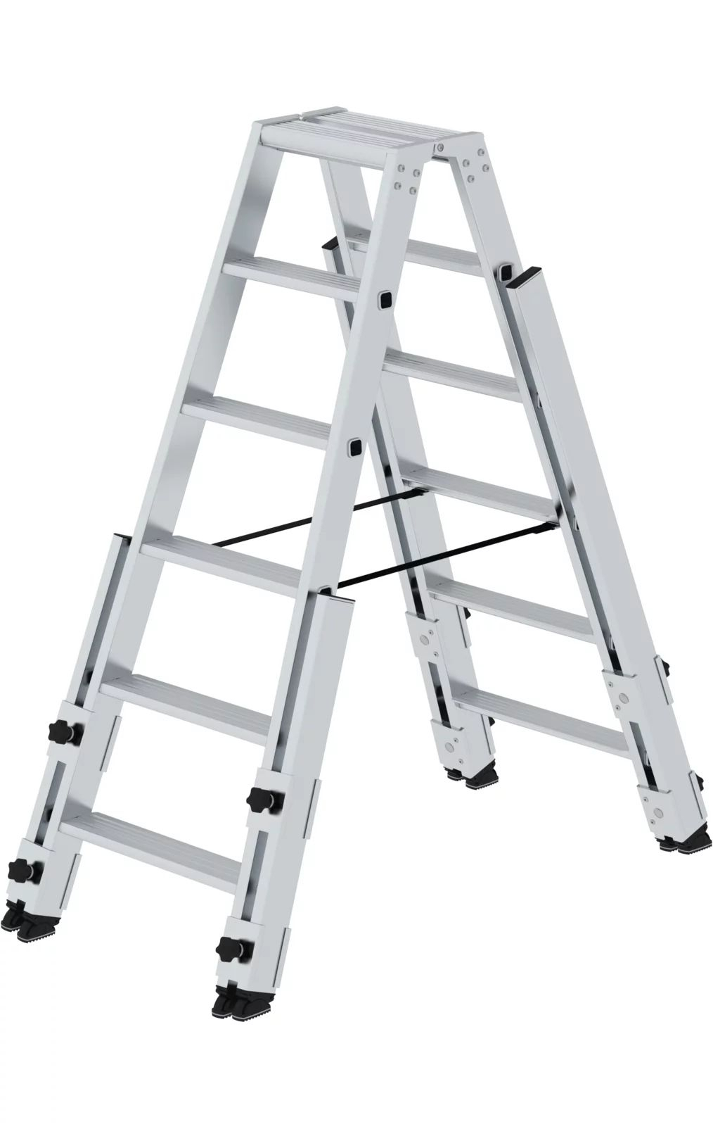 Stufen-Stehleiter, treppengängig, 2 x 6 Stufen Stufen-Stehleiter, treppengängig, 2x6 Stufen