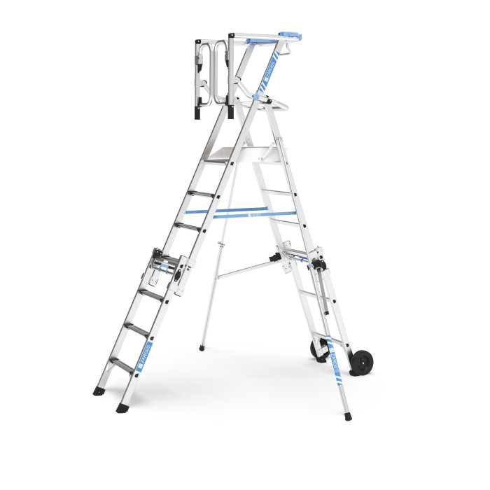 ZAP Masterflex Plus S,  Gebördelte Teleskop-Plattformleiter, 7 Sprossen einschl. Plattform