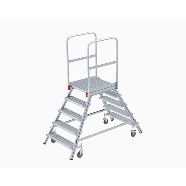 PREMIUM line Mobile Podesttreppe zweiseitig begehbar, 3 Stufen