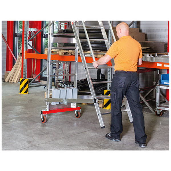 PREMIUM line Aluminium-Podestleiter fahrbar, klappbar, 6 Stufen