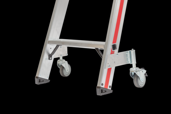 Stufenstehleiter mit Rollen, beidseitig begehbar, 2x8 Stufen