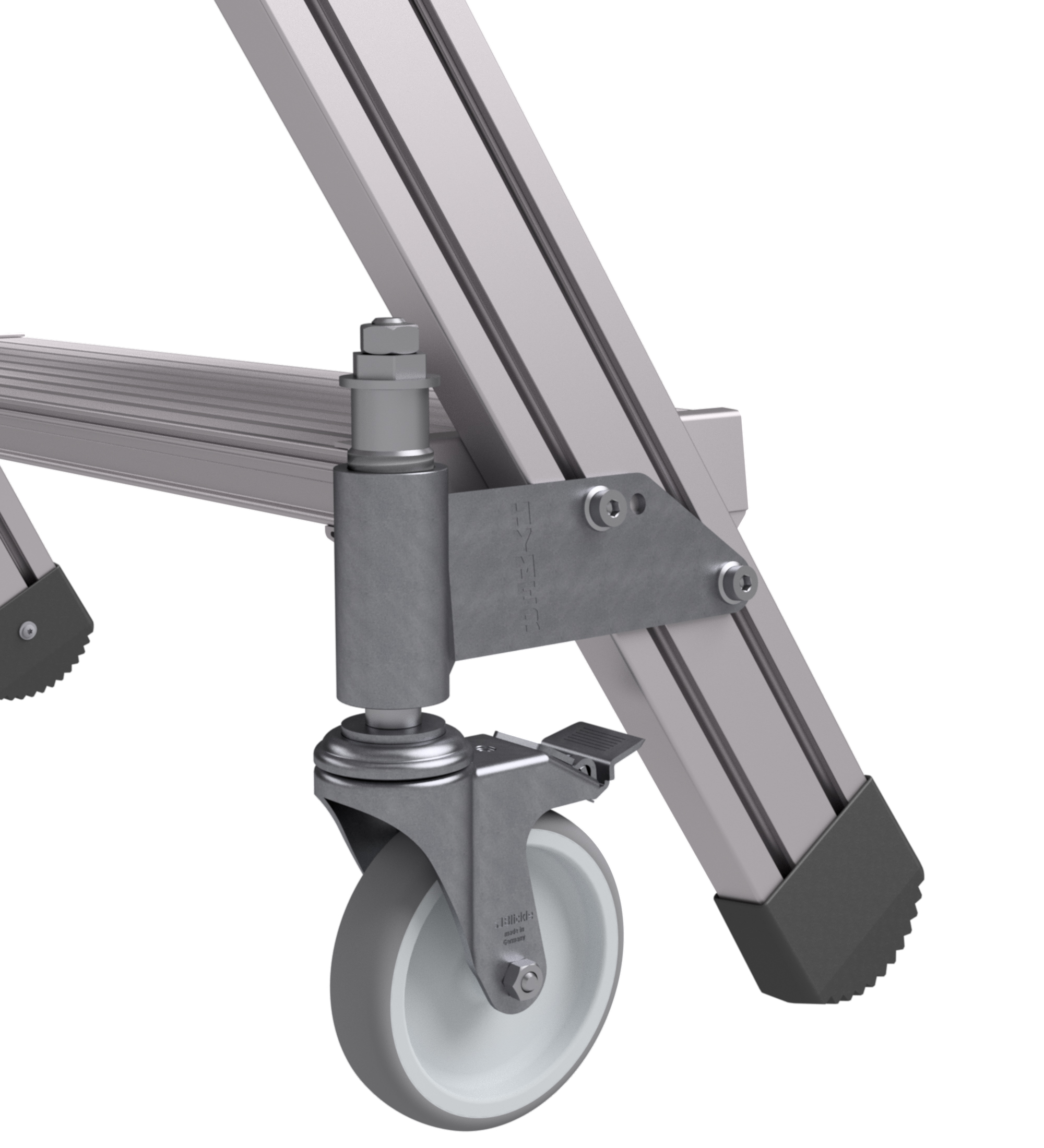 Podesttreppe R13 fahrbar, beidseitig begehbar - 2x8 Stufen Podesttreppe R13 fahrbar, beidseitig begehbar - 2x8 Stufen