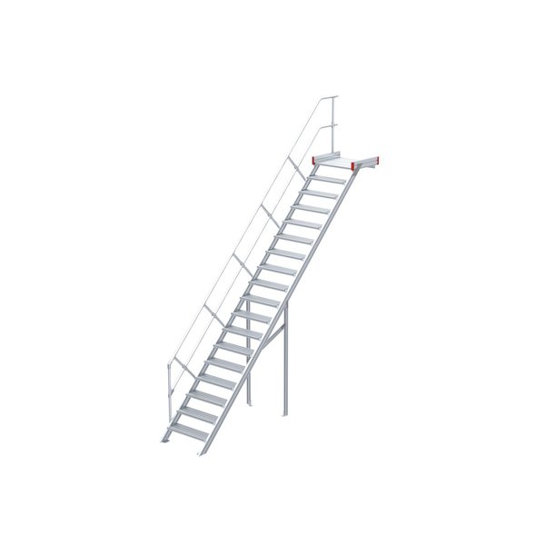 Euroline 45° Podesttreppe , 800 mm Stufenbreite, 4 Stufen