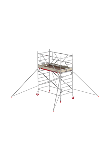 RS TOWER 42 Fahrgerüst - 4.20 m Arbeitshöhe - 1.35 m breit - 2.45 m Holzplattform - Safe-Quick® + Streben