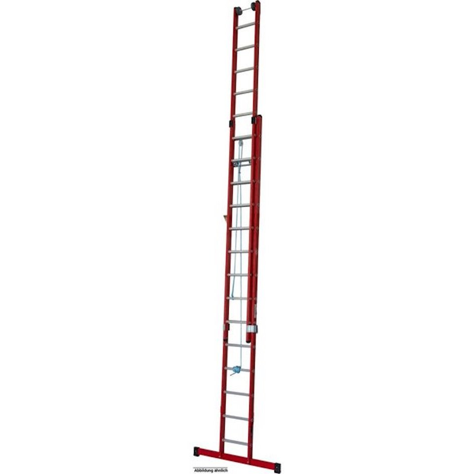 Kunststoff-Schiebe-Seilzugleiter GFK, 2x12 Sprossen