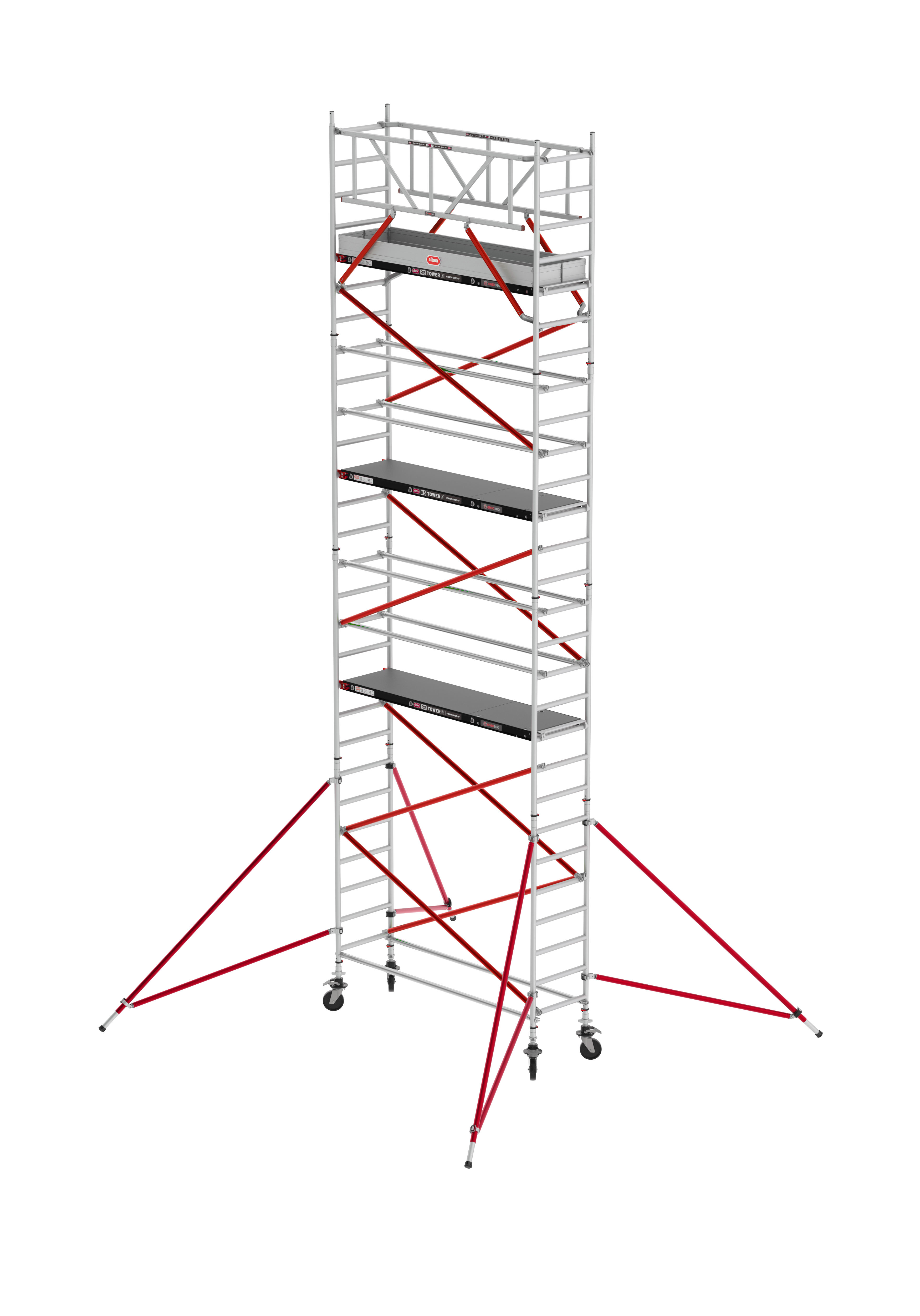 FAHRGERÜST RS TOWER 51 - schmal 0.75 m Fiber-Deck Länge 2,45 m Standhöhe 2,20m