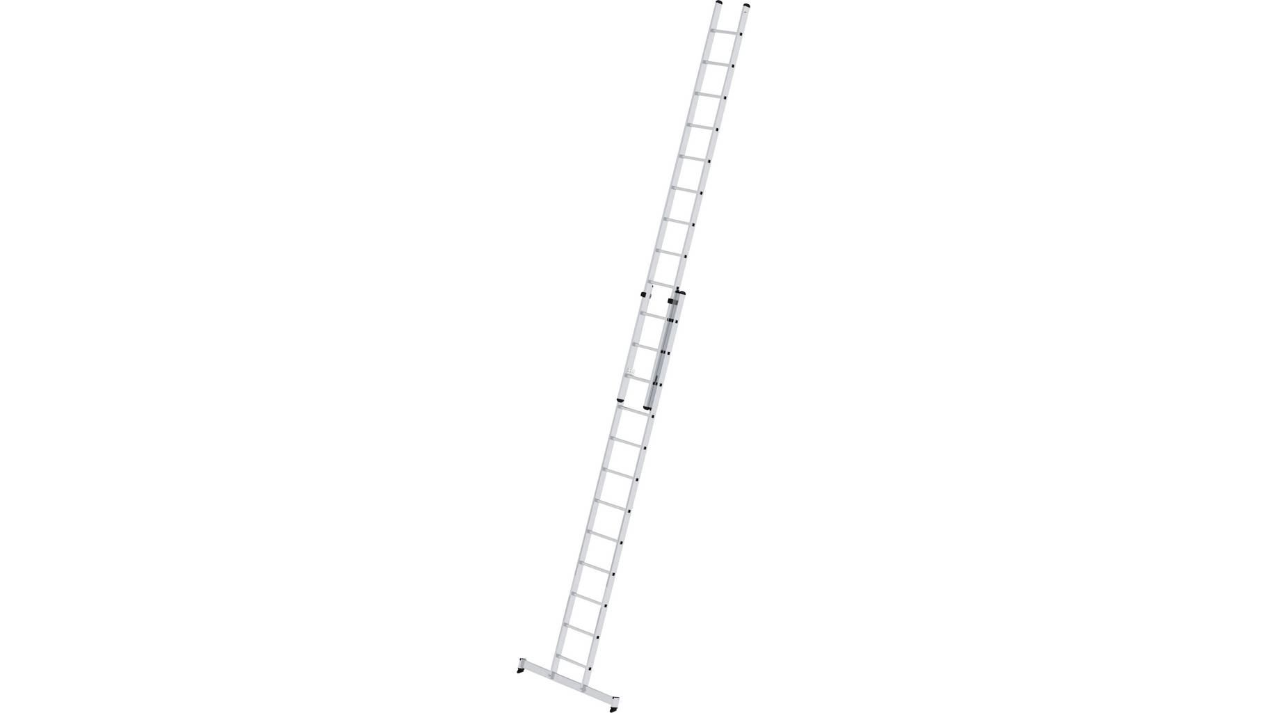 Aluminium-Schiebeleiter 2-teilig mit nivello®-Traverse - 2x12 Sprossen Aluminium-Schiebeleiter 2-teilig mit nivello®-Traverse - 2x12 Sprossen