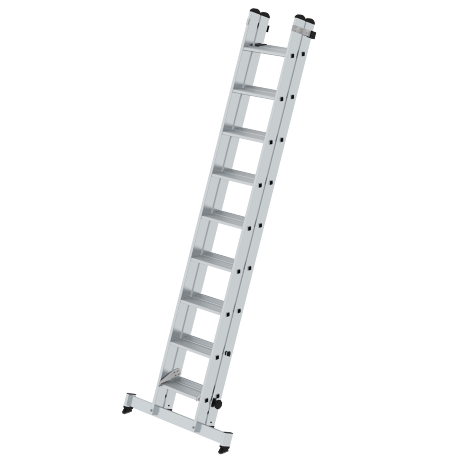 Stufen-Schiebeleiter 2-teilig mit nivello-Traverse ohne clip-step R13, 2 x 7 Stufen Stufen-Schiebeleiter 2-teilig mit nivello-Traverse ohne clip-step R13, 2 x 7 Stufen