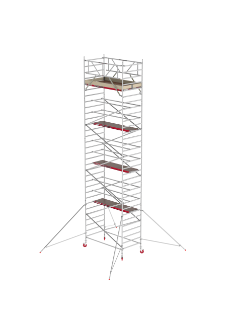 RS TOWER 42 Fahrgerüst - 4.20 m Arbeitshöhe - 1.35 m breit - 2.45 m Holzplattform - Streben