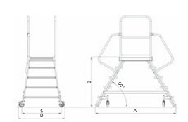 PREMIUM line Mobile Podesttreppe zweiseitig begehbar, 3 Stufen