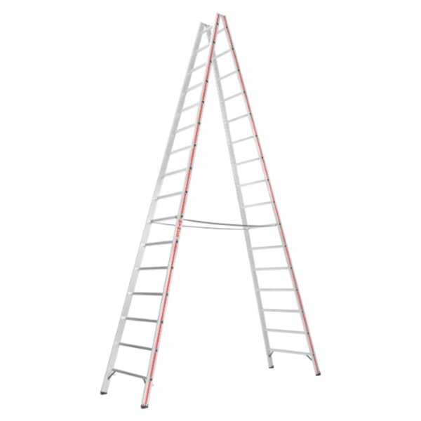 Sprossenstehleiter, beidseitig begehbar - 2x16 Sprossen